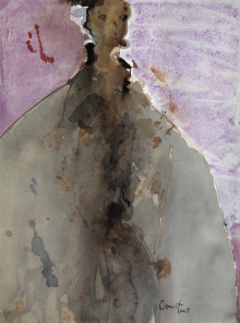 Constant Nieuwenhuys-ZT/Dame met bontjas, 1982 ca