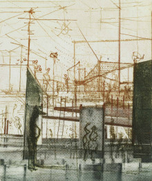 Constant Nieuwenhuys-Interieur met beer, 1970