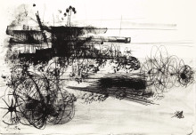 Constant Nieuwenhuys-Landschap met laddertje en wielen, 1961