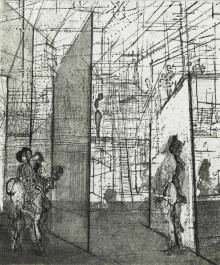Constant Nieuwenhuys-Sade in het labyrinth, 1972