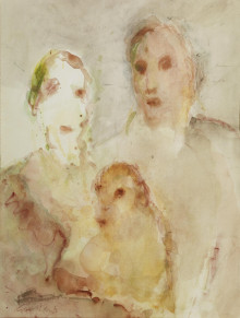 Constant Nieuwenhuys-Le couple au singe, ca 1985