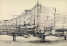 Constant Nieuwenhuys-Sectorconstructie New Babylon/Schets voor een sector, 1966