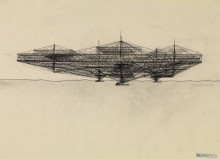 Constant Nieuwenhuys-Schets voor een zelfdragende sectorconstructie, 1964