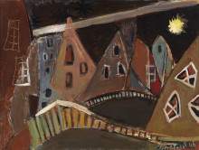 Constant Nieuwenhuys-Stadsgezicht bij nacht/Magere brug, 1946